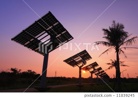 solar panel silhouette with very beautiful sunset solar panel silhouette with very beautiful sunset 11839245