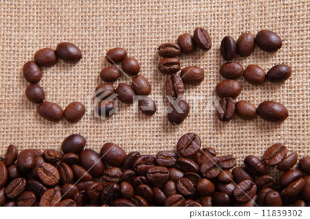 Coffee beans on linen background 11839302