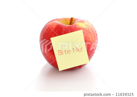 Red apple with "Bite me !" characters Red apple with "Bite me !" characters 11839325