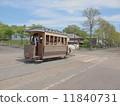 Pioneering village horse-drawn train 11840731