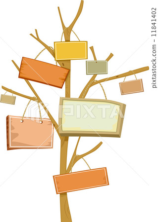Tree Signboards - Stock Illustration [11841402] - PIXTA