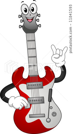 Electric Guitar Mascot 11841593
