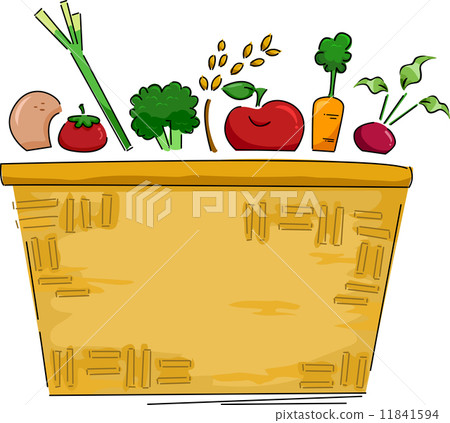 Basket of Fruits and Vegetables Background 11841594
