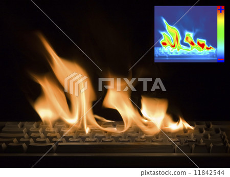 Burning Keyboard with Thermal Image Burning Keyboard with Thermal Image 11842544