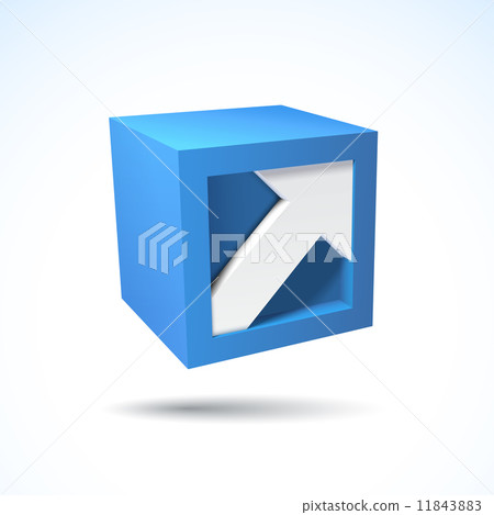 3D cube logo with arrow 11843883