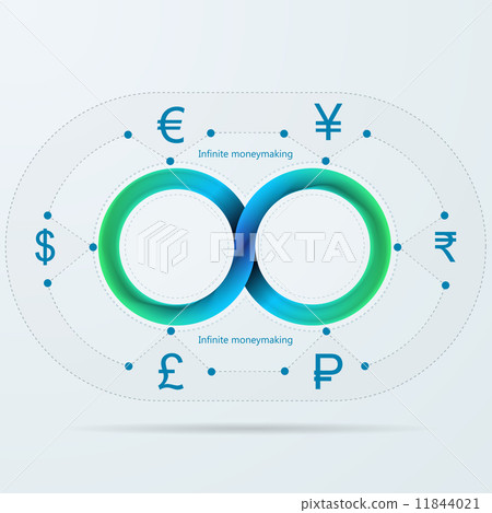Vector infographic for infinite moneymaking with Mobius stripe 11844021