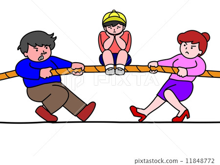 Men and women fighting for children Men and women fighting for children 11848772