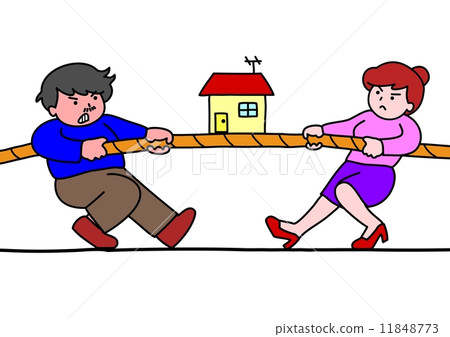 Men and women fighting over the house 11848773