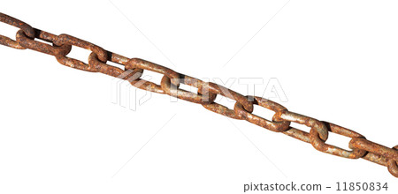 old rusty iron chain isolated on white 11850834