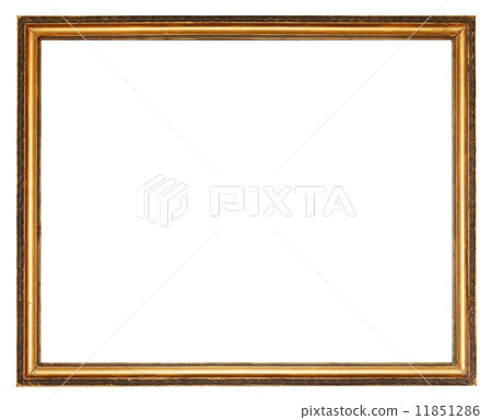 narrow carved golden wooden picture frame 11851286