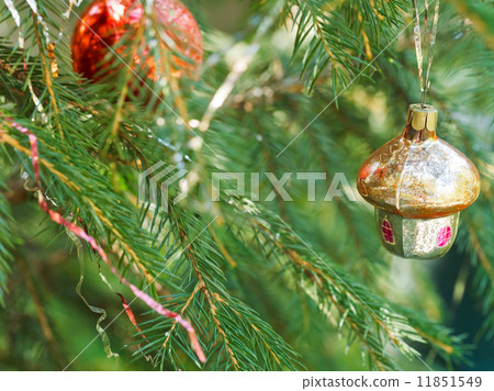 small hut and red ball christmas decoration small hut and red ball christmas decoration 11851549