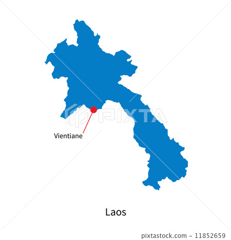 Capital Of Laos Map Detailed Vector Map Of Laos And Capital City... - Stock Illustration  [11852659] - Pixta