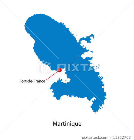 Detailed vector map of Martinique and capital city Fort-de-France Detailed vector map of Martinique and capital city Fort-de-France 11852702