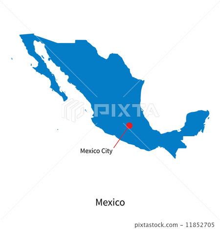 Detailed vector map of Mexico and capital city Mexico Detailed vector map of Mexico and capital city Mexico 11852705