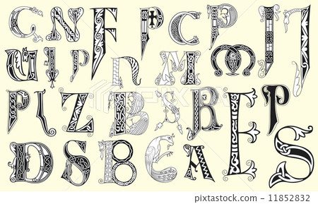 Various medieval capital letters Various medieval capital letters 11852832