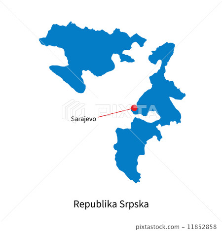 Detailed vector map of Republika Srpska and capital city Sarajevo 11852858