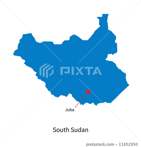 Detailed vector map of South Sudan and capital city Juba Detailed vector map of South Sudan and capital city Juba 11852950