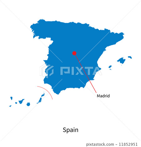 Detailed vector map of Spain and capital city Madrid Detailed vector map of Spain and capital city Madrid 11852951