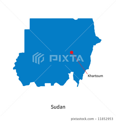 Detailed vector map of Sudan and capital city Khartoum Detailed vector map of Sudan and capital city Khartoum 11852953
