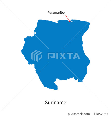 Detailed vector map of Suriname and capital city Paramaribo Detailed vector map of Suriname and capital city Paramaribo 11852954
