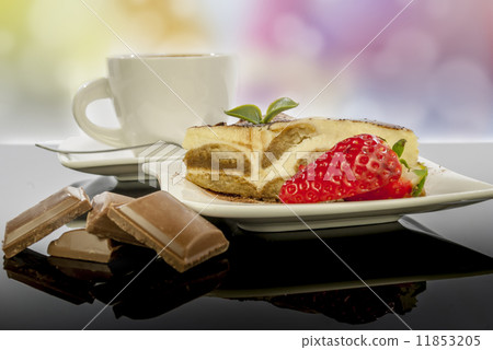 tiramisu on black reflex background 11853205