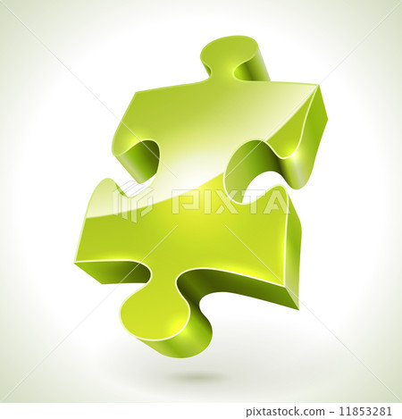 Green jigsaw puzzle item vector icon Green jigsaw puzzle item vector icon 11853281