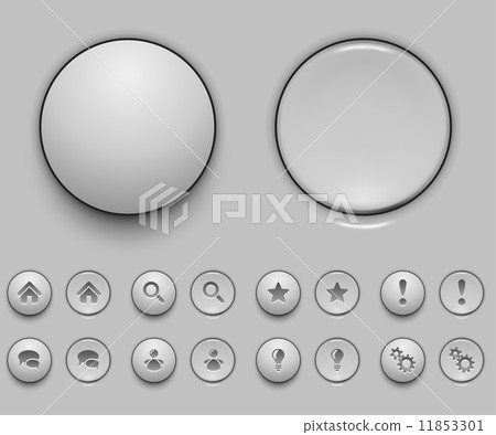 Blank white push button template - Stock Illustration [11853301] - PIXTA