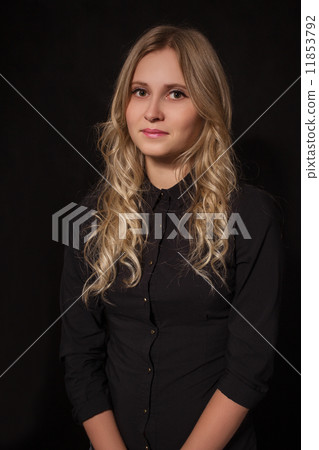 blond girl in black blond girl in black 11853792
