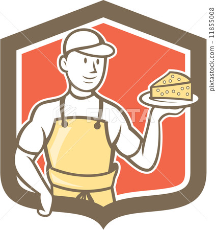 Cheesemaker Holding Parmesan Cheese Cartoon 11855008