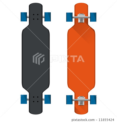 Flat vector illustration of colored longboards Flat vector illustration of colored longboards 11855424