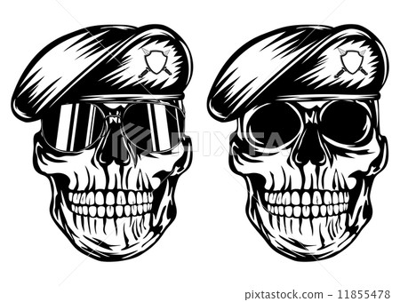 Skull in beret 11855478