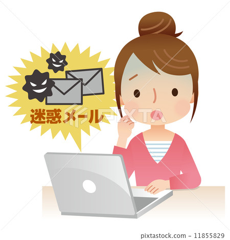 垃圾郵件個人電腦的女人 垃圾郵件個人電腦的女人 11855829
