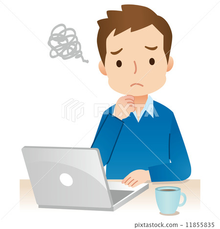 A man using a personal computer - Stock Illustration [11855835] - PIXTA