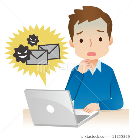 惡意電子郵件PC男 惡意電子郵件PC男 11855869