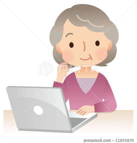 使用個人電腦的老年婦女 11855870