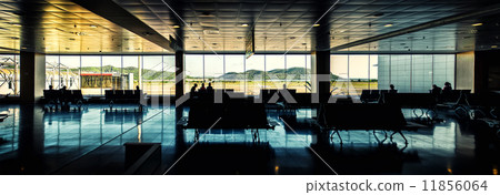 Panoramic view of Ibiza airport lounge, Spain Panoramic view of Ibiza airport lounge, Spain 11856064