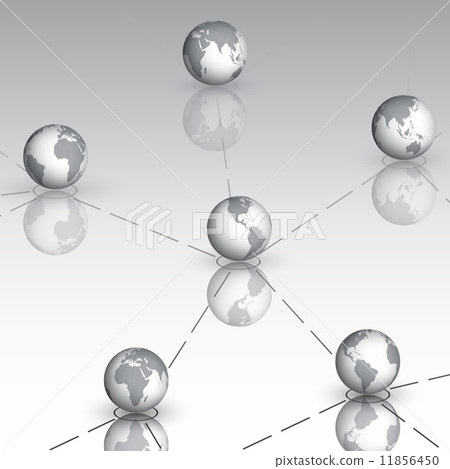 Set of globe world map with shadow vector Set of globe world map with shadow vector 11856450