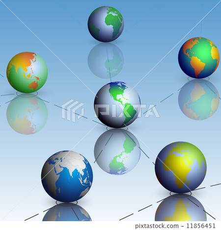 Set of globe world map with shadow vector Set of globe world map with shadow vector 11856451