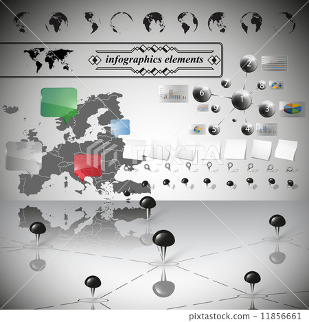 Europe map, different icons and Information graphics, infographic vector illustration 11856661
