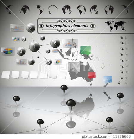 Australia map, different icons and Information graphics, infographic vector illustration 11856663