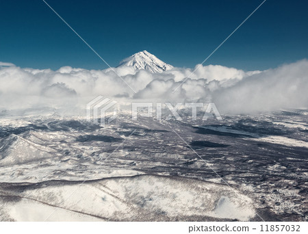 Cloudscape over Koryaksky volcano 11857032