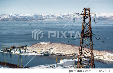 View of Avacha Bay and power line View of Avacha Bay and power line 11857404