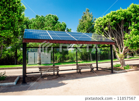 Eco-friendly solar bus stop Eco-friendly solar bus stop 11857567