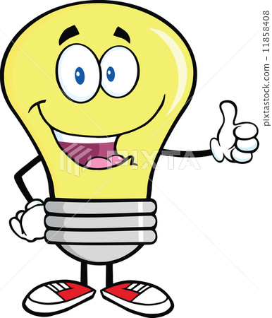 Light Bulb Cartoon Character Giving A Thumb Up 11858408