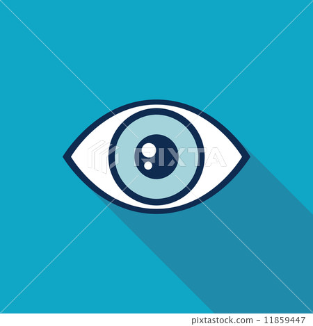 Eye Flat style Icon with long shadows - Stock Illustration [11859447 ...