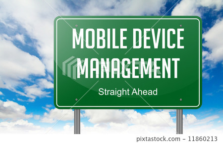 Mobile Device Management on Highway Signpost. Mobile Device Management on Highway Signpost. 11860213