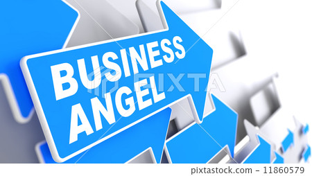 Business Angel on Blue Arrow Sign. Business Angel on Blue Arrow Sign. 11860579