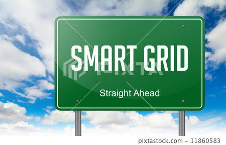 Smart Grid on Highway Signpost. Smart Grid on Highway Signpost. 11860583