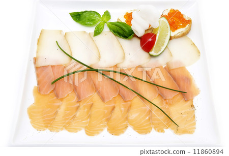 Sliced caviar sandwiches on white background Sliced caviar sandwiches on white background 11860894