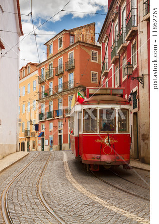 tram on narrow street of Alfama, Lisbon 11862765